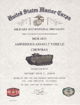 AAV-7 Amphibious Attack Vehicle Crewman Certificate.png (481527 bytes)