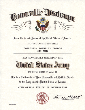 honorable discharge wwii